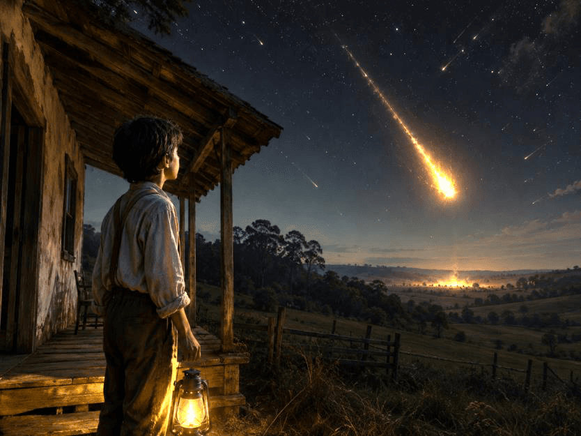 Marcos Solis observa uma chuva de meteoros em 1914